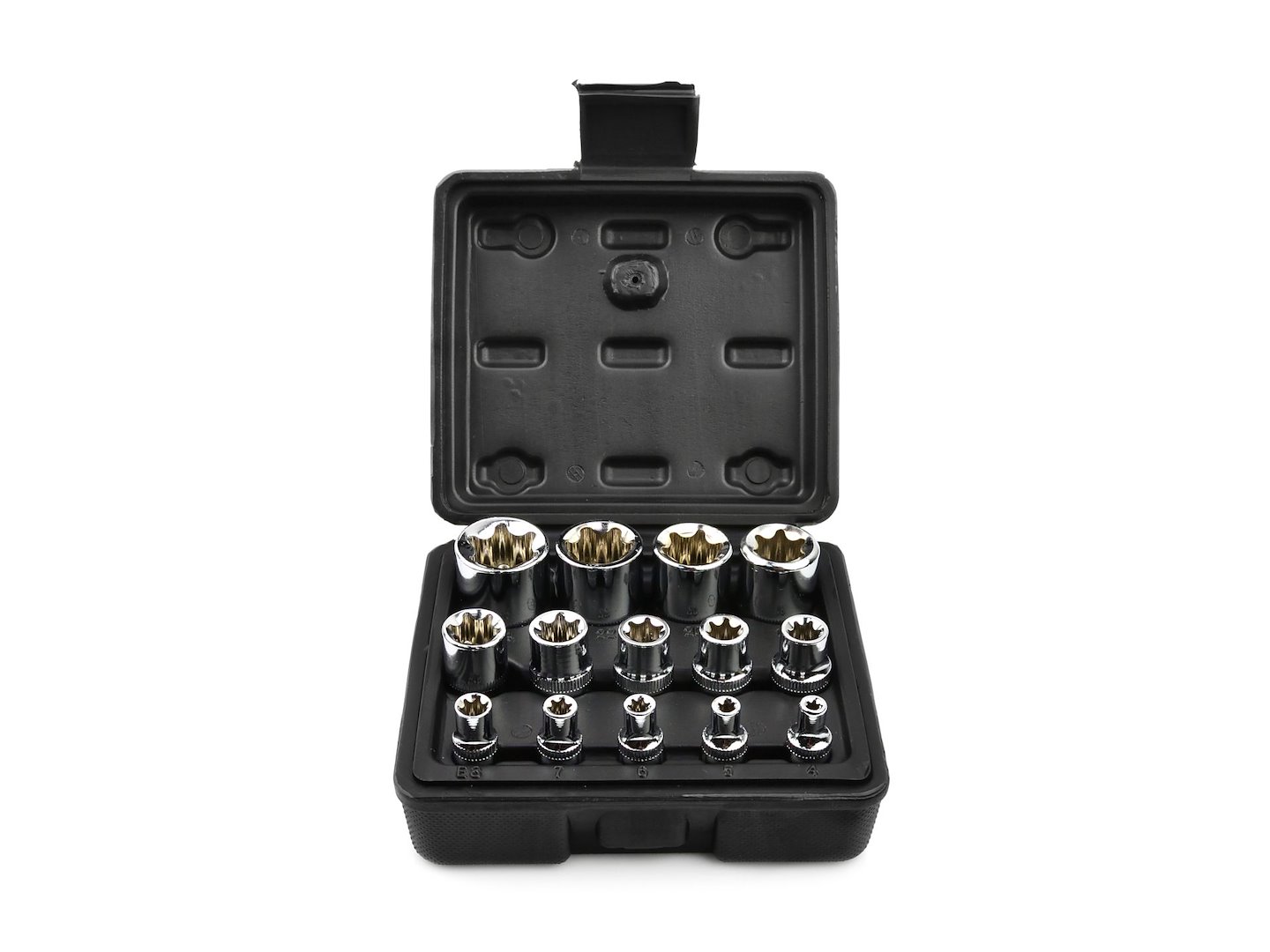 Sada torx klíčů Geko G13566 – detail hlavic a jejich uspořádání