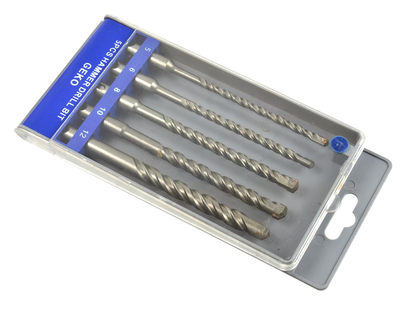 Sada vrtáků SDS Plus 5–12 mm Geko – průměry vrtáků