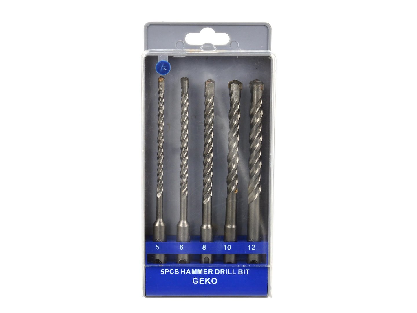 Sada vrtáků SDS Plus 5–12 mm Geko – celkový pohled na sadu