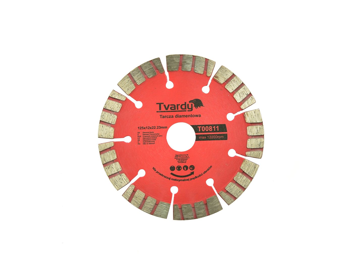 Segmentový diamantový kotouč 125x12 mm Geko PROFI – celkový pohled