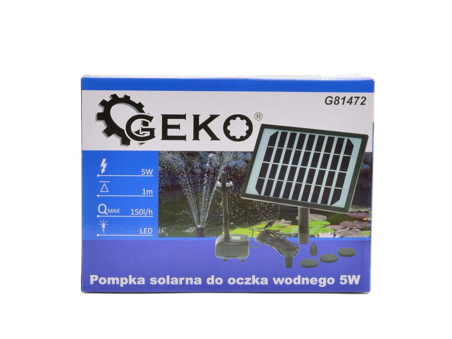 Solární čerpadlo pro jezírko 5W – náhradní díl / příslušenství pro zahradní jezírka Geko 8