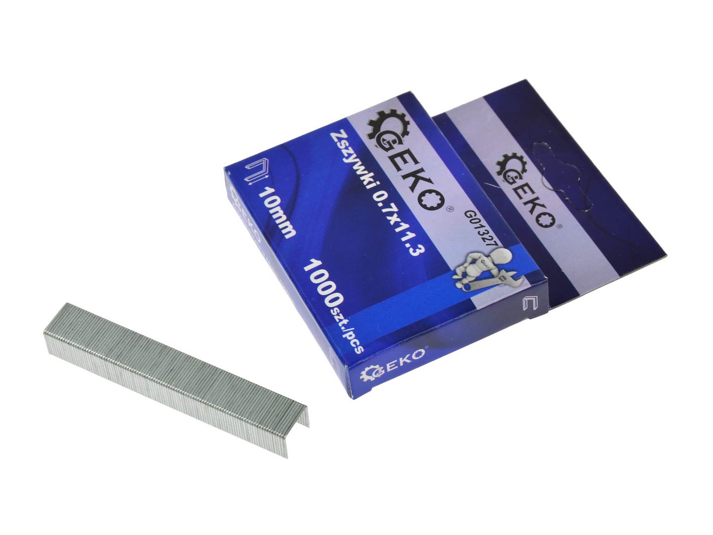 Sponky Typ A 0,7x11,3 10 mm 1000 ks Geko – celkový pohled na balení