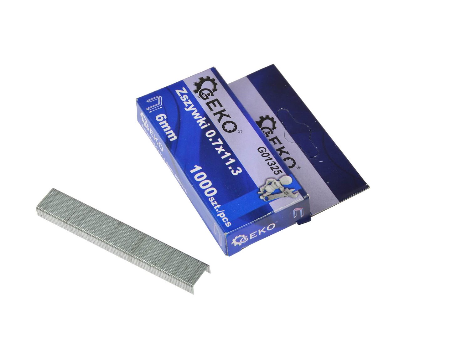 Spinky Typ A 0,7x11,3 mm délka 6 mm balení 1000 kusů Geko – celkový pohled na balení