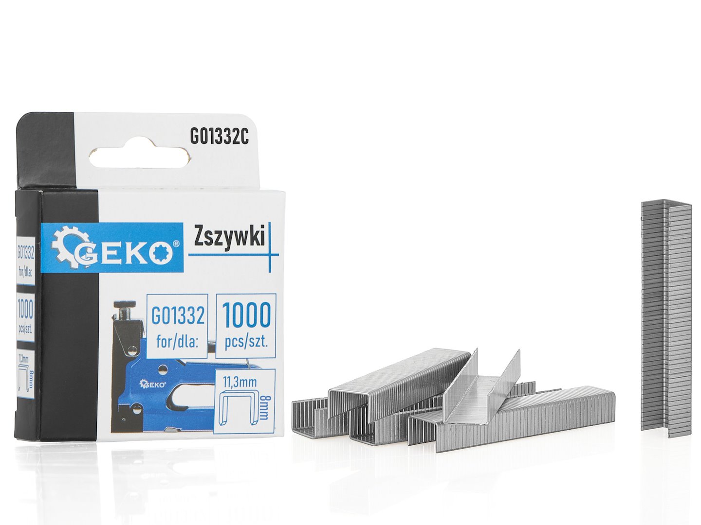 Sponky typ G 1,2 x 11,3 mm 8 mm 1000 ks – celkový pohled na balení