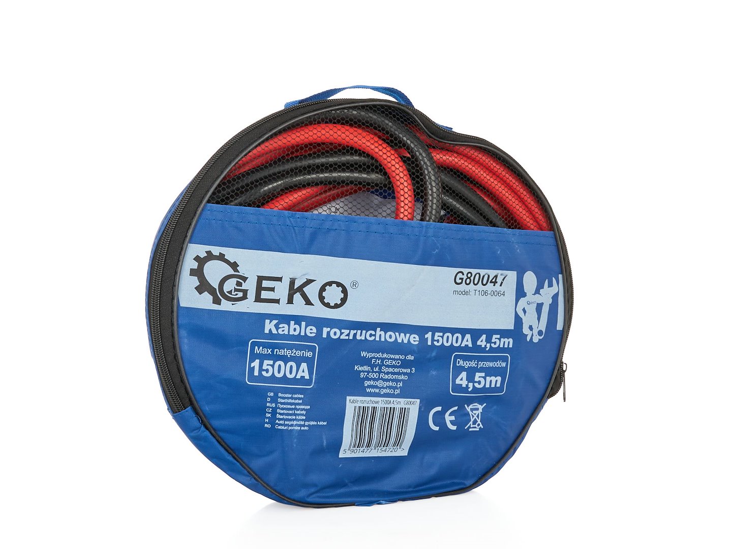 Startovací kabely 1500 A, 4,5 m – Geko 4