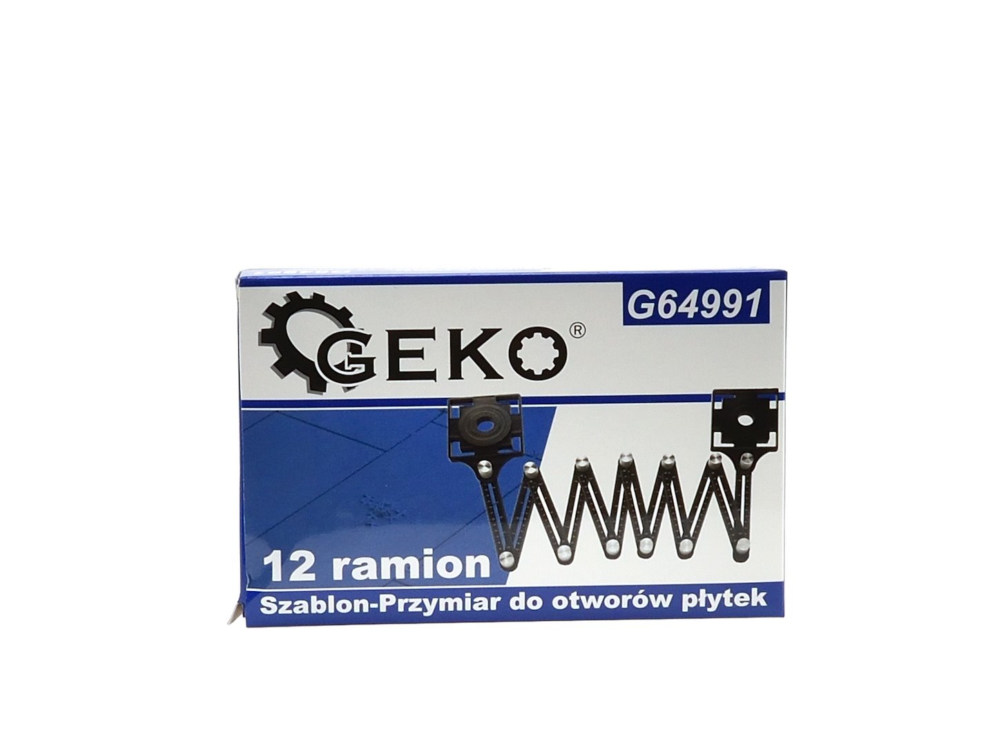 Šablona měřítko pro otvory dlaždic 12 ramen Geko G64991 – hlava s otvory ve 3 průměrech