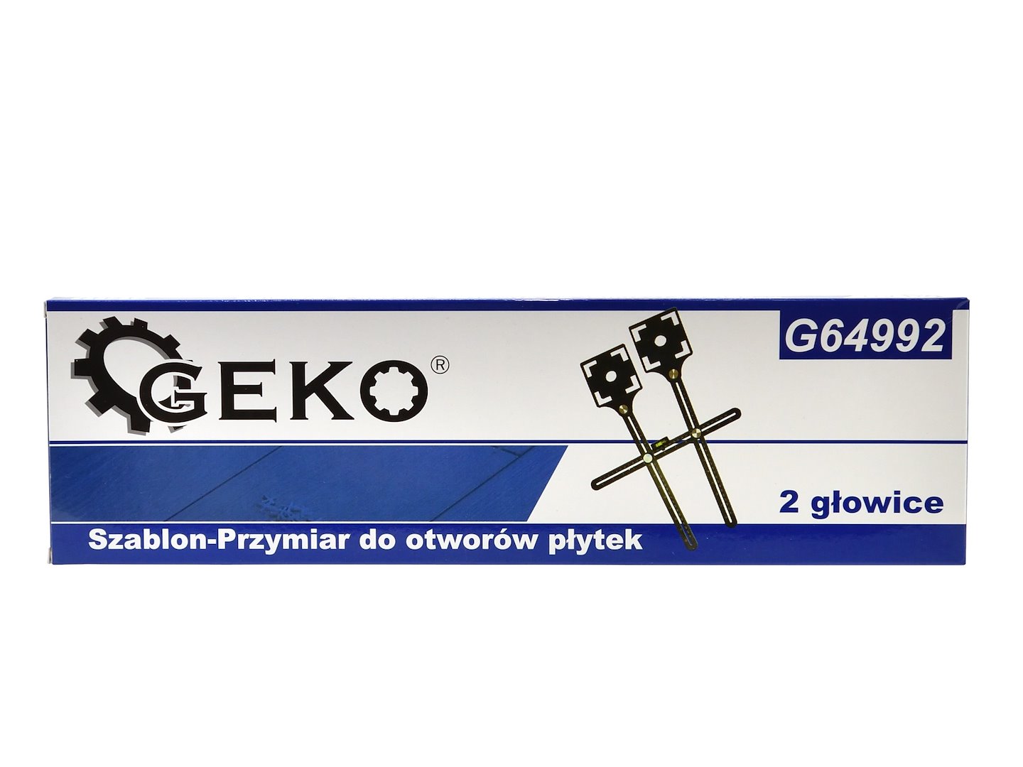 Šablona měřítko pro otvory dlaždic Geko G64992 – použití na dlaždicích s libelou