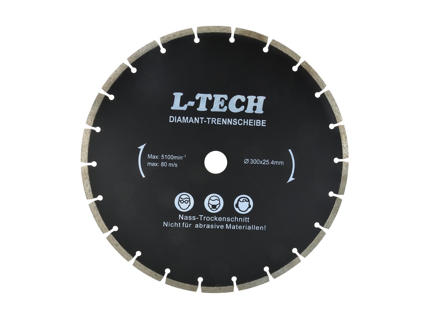 Kotouč průměr 300 x 8 x 25,4 mm segment L-TECH černý Geko – celkový pohled na produkt