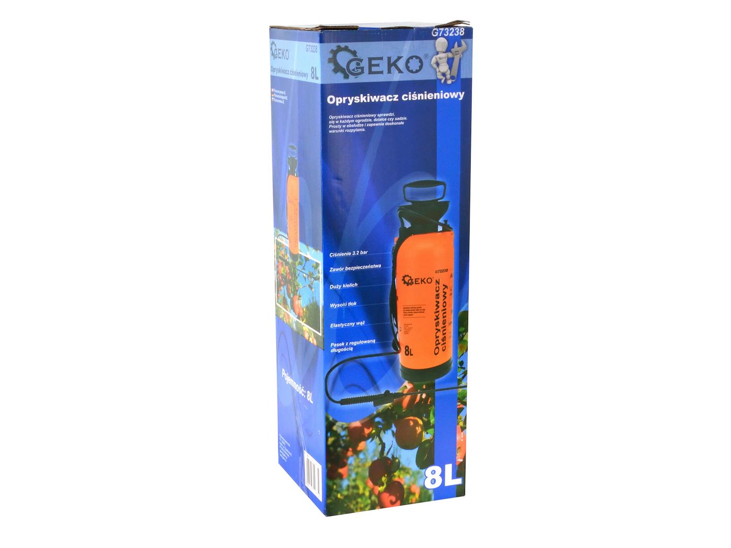 Tlakový postřikovač 8L ORANGE – Geko 7