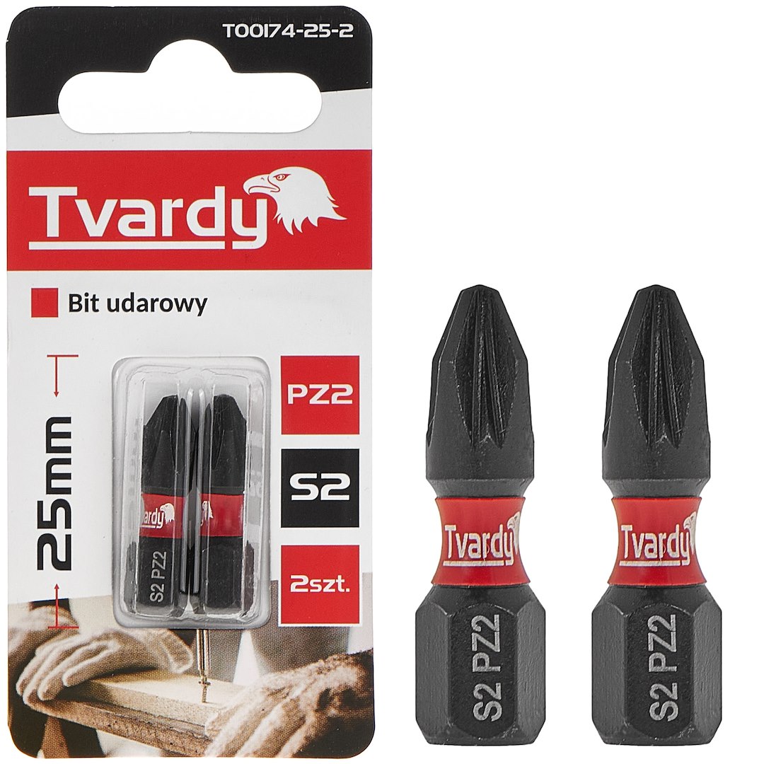 Úderový bit PZ2 25 mm S2 Geko – celkový pohled