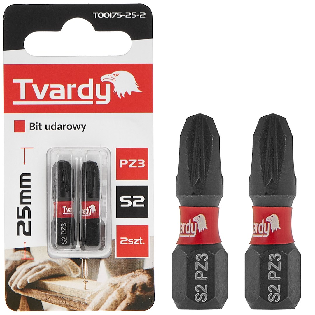 Úderový bit PZ3 25 mm S2 – celkový pohled