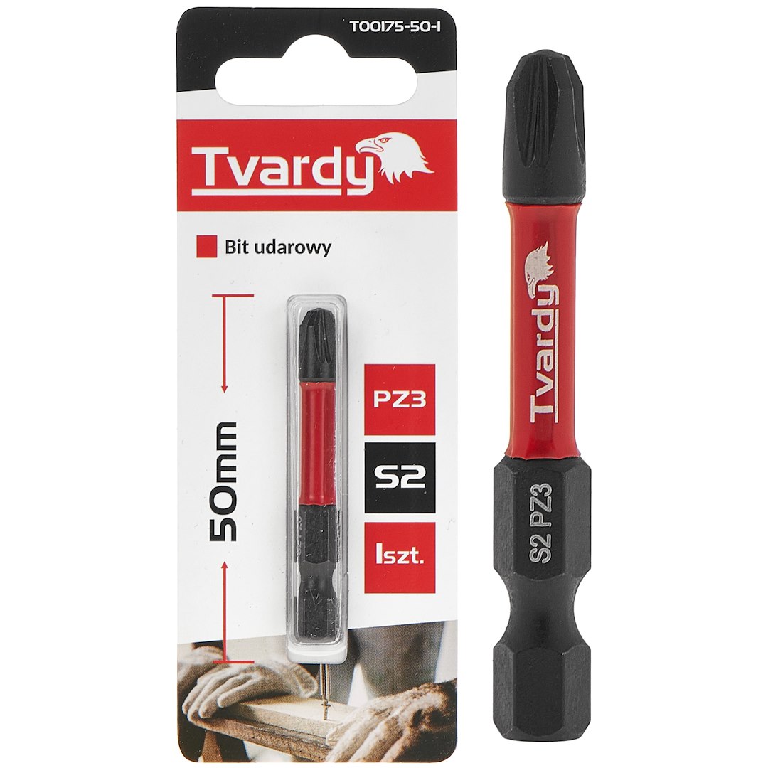 Úderový bit PZ3 50 mm S2 – celkový pohled na bit