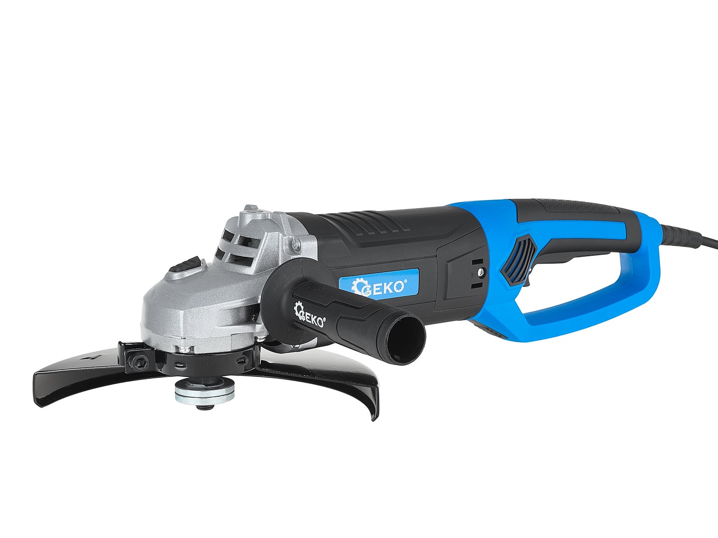 Úhlová bruska Geko 230 mm 2100 W – detail kotouče a ochranného krytu