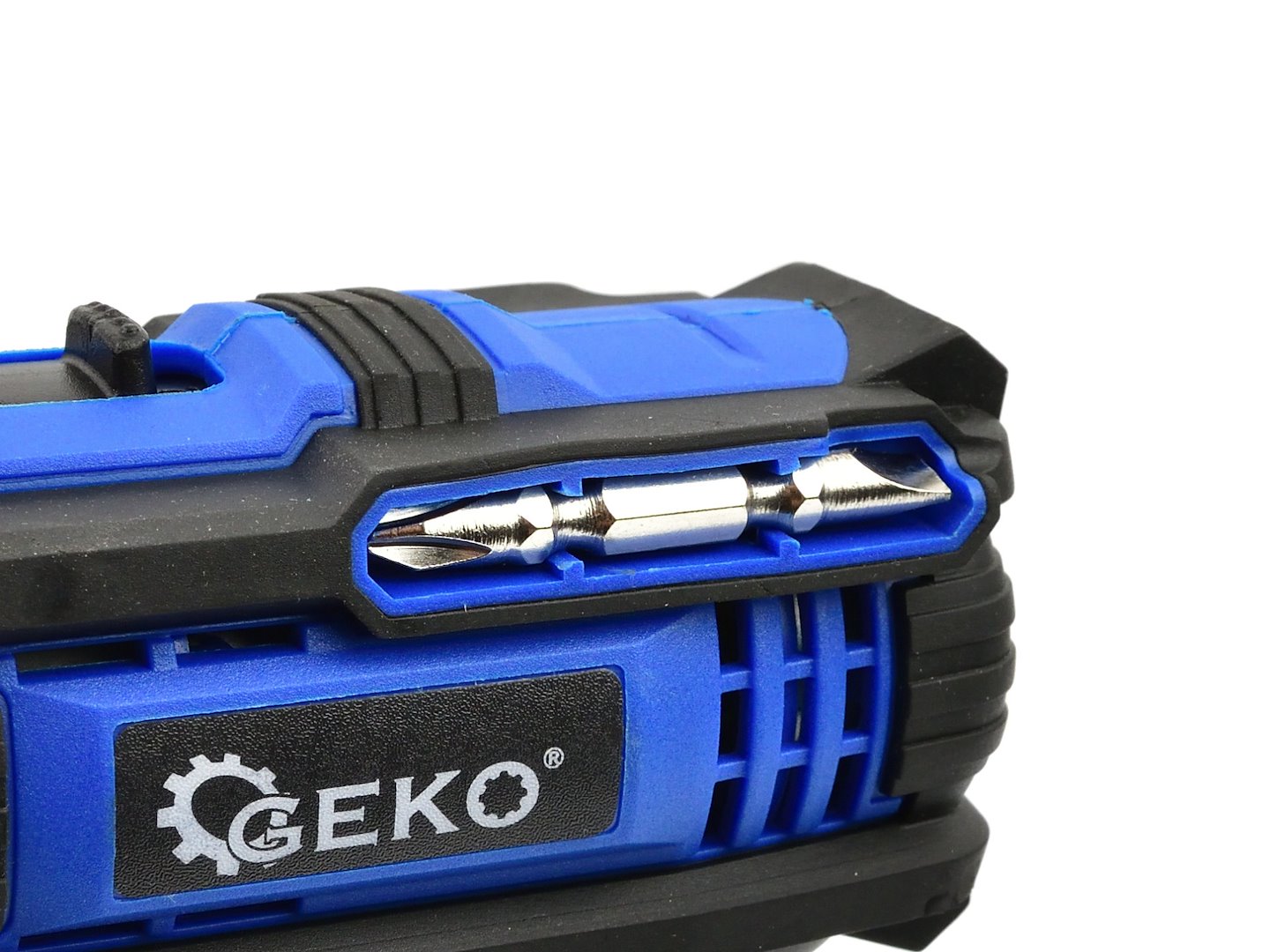 Vrtačka/šroubovák Geko 21 V – sada se 2 akumulátory 2 Ah a příslušenstvím 8