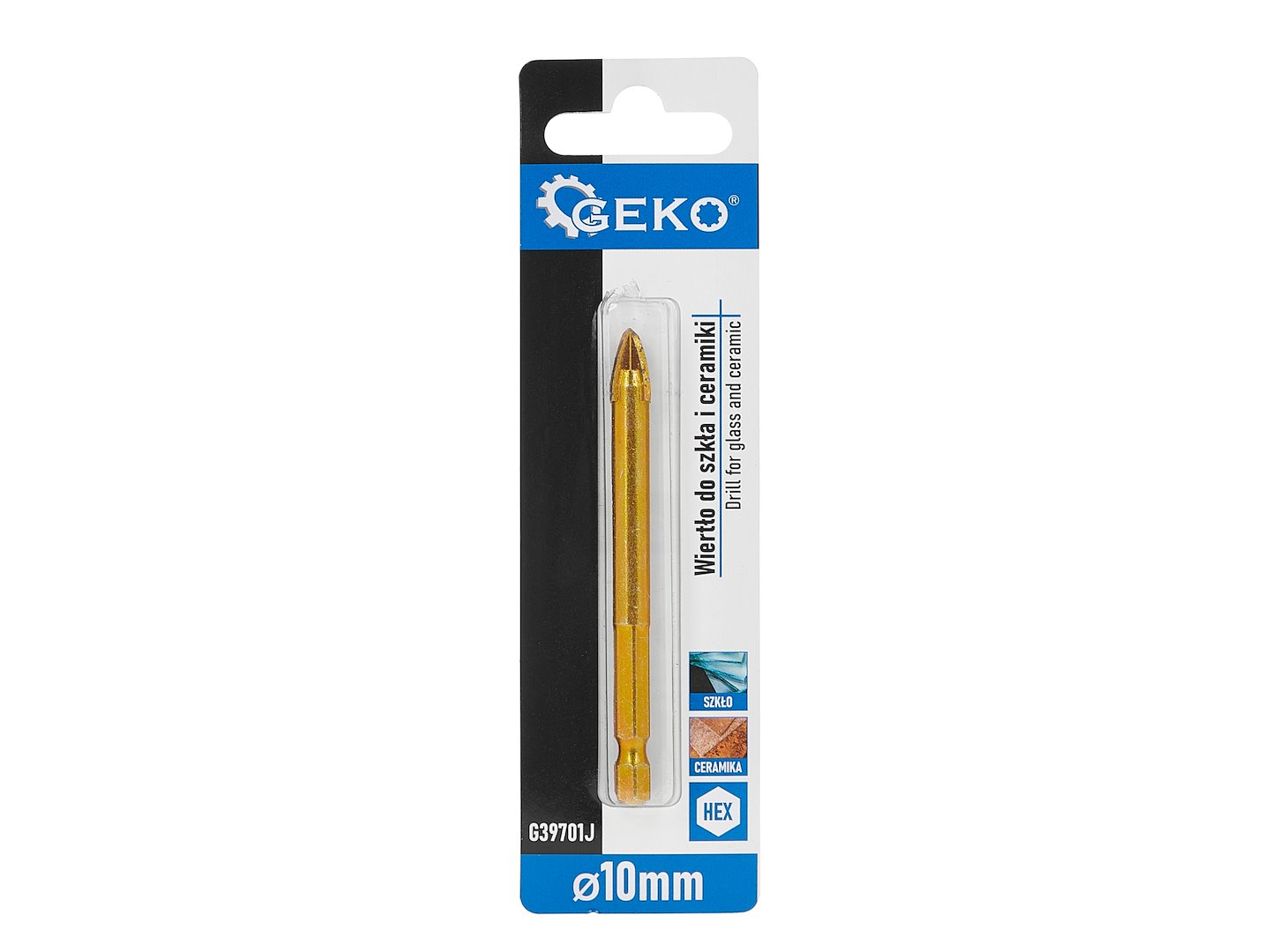 Vrták do skla a keramiky HEX 10 mm – HEX stopka detail