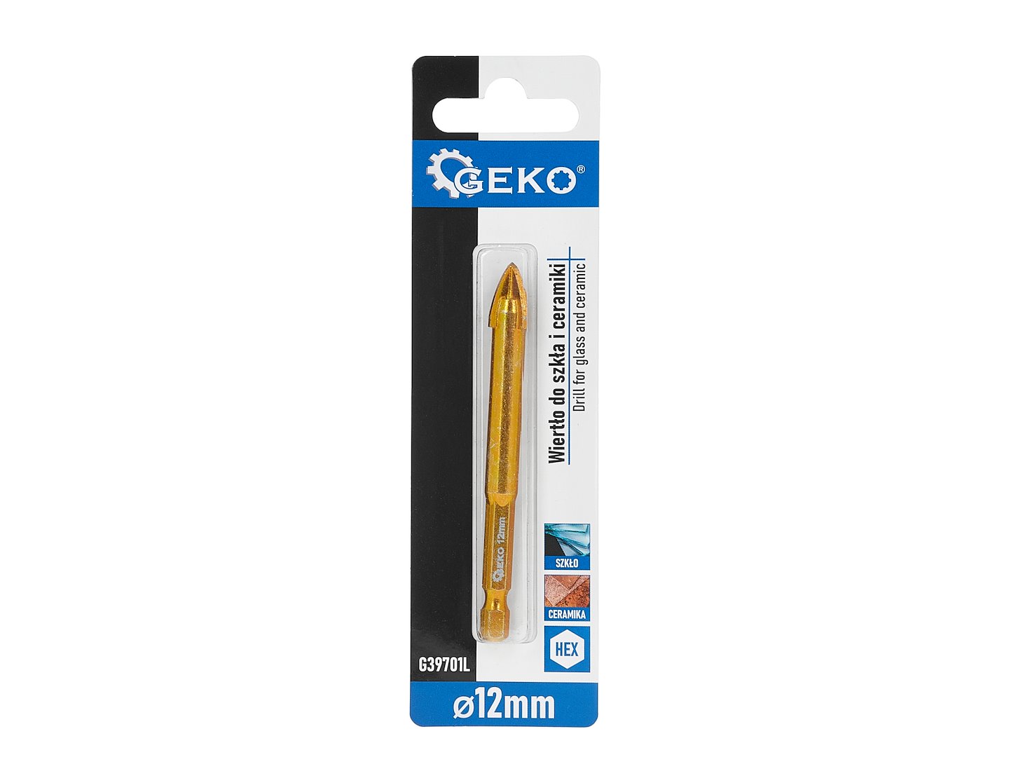 Vrták do skla a keramiky HEX 12 mm – detail řezné části