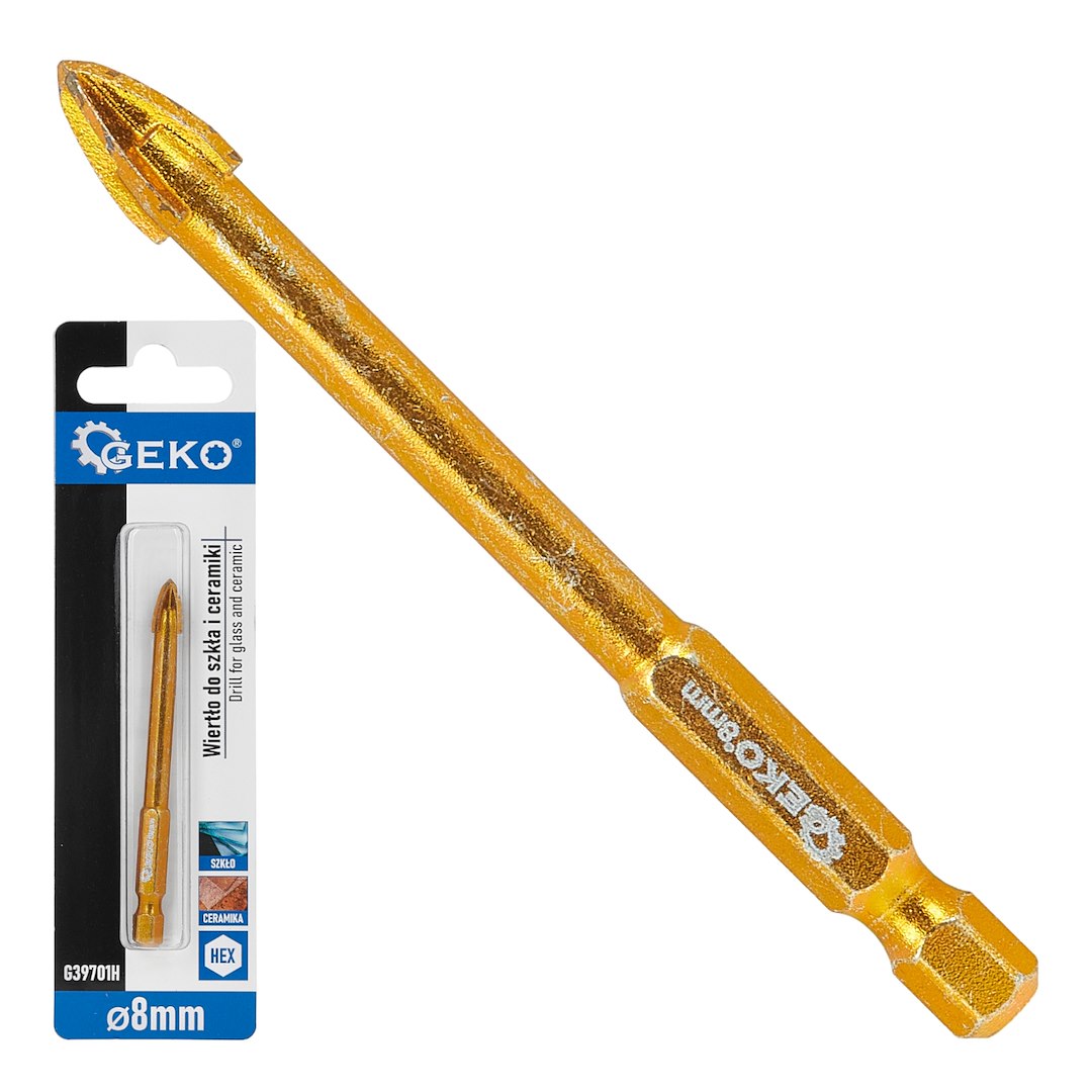 Vrták do skla a keramiky HEX 8 mm – celkový pohled
