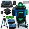 Zelený křížový laser 4D 360° samonivelační + stativ