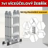 7v1 Multifunkční hliníkový žebřík 4x3 PROFI + ZDARMA 2x PODLÁŽKA