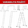 7v1 Multifunkční hliníkový žebřík 4x3 PROFI + ZDARMA 2x PODLÁŽKA