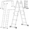 7v1 Multifunkční hliníkový žebřík 4x3 PROFI + ZDARMA 2x PODLÁŽKA