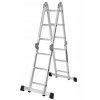 7v1 Multifunkční hliníkový žebřík 4x3 PROFI + ZDARMA 2x PODLÁŽKA