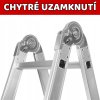 7v1 Multifunkční hliníkový žebřík 4x3 PROFI + ZDARMA 2x PODLÁŽKA