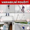 7v1 Multifunkční hliníkový žebřík 4x3 PROFI + ZDARMA 2x PODLÁŽKA