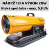 Naftová horkovzdušná turbína Ondragon 20 kW - Termostat, 12l nádrž, LCD Displej