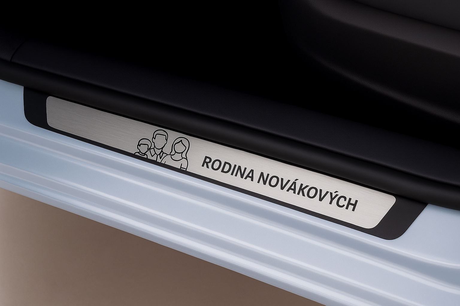 Textový motiv se skicou – Rodina Novákových