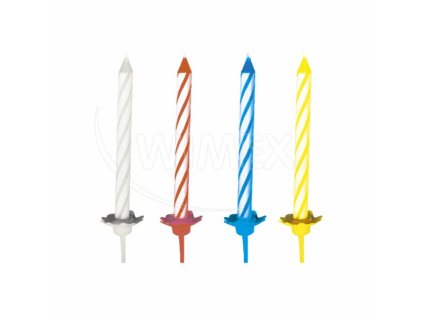 Narodeninová sviečka so stojančekom Špirála Ø5 x 60mm [24 ks]