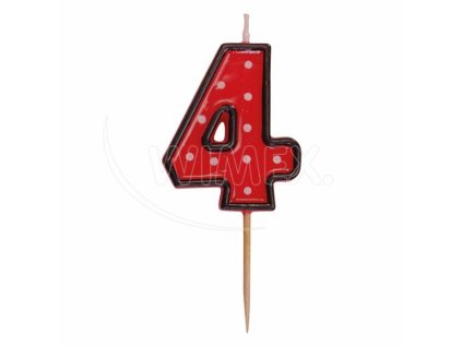 Číslová sviečka na špajdli "4" 50mm [1 ks]