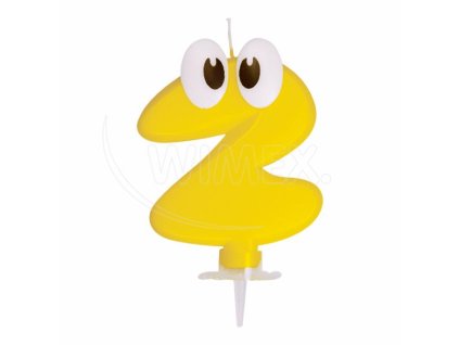 Číslová sviečka so stojančekom "2" 80mm [1 ks]