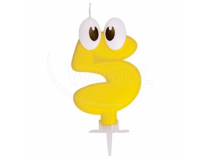 Číslová sviečka so stojančekom "5" 80mm [1 ks]