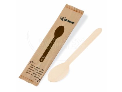 Lyžica (drevo FSC 100%) 16cm jednotlivo balená [100 ks]