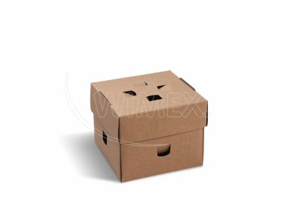Burger box (PAP FSC Mix) rozkladací nepremastiteľný kraft 120 x 120 x 100 mm [100 ks]