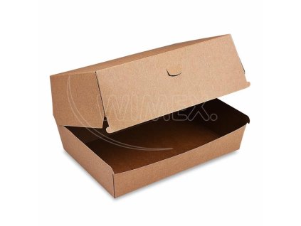 Burger box Plus (PAP FSC Mix) nepremastiteľný kraft 195 x 135 x 100 mm [50 ks]