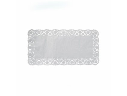 Dekoračná krajka (PAP) hranatá biela 40 x 20 cm [6 ks]