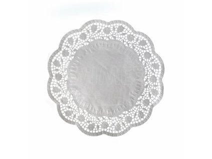 Dekoračná krajka (PAP) okrúhla biela Ø30cm [6 ks]