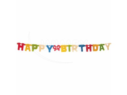Girlanda (PAP/ALU) "HAPPY BIRTHDAY" 11cm x 1,5m [1 ks]