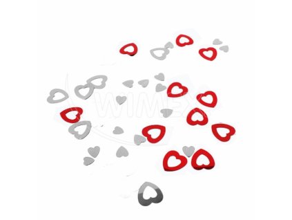 Konfeta lesklá (PET) Srdce Ø12mm 15g [1 bal]