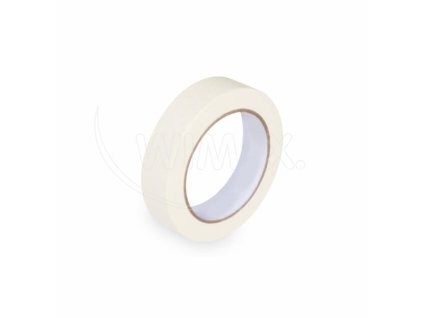 Lepiaca páska krepová (PAP/Solvent) do +80°C biela 25mm x 50m [1 ks]