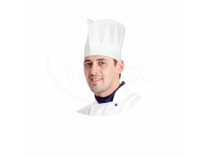 Kuchárska čiapka (PAP) biela 56-62 x 23 cm [10 ks]