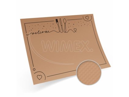 Papierové prestieranie s ražbou "welcome" kraft 40 x 30 cm [200 ks]