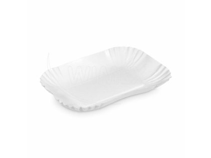 Papierová miska (FSC Mix) nepremastiteľná hranatá biela 17,5 x 13 x 3 cm [250 ks]