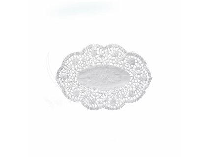 Dekoračná krajka (PAP) oválna biela 18 x 13 cm [500 ks]