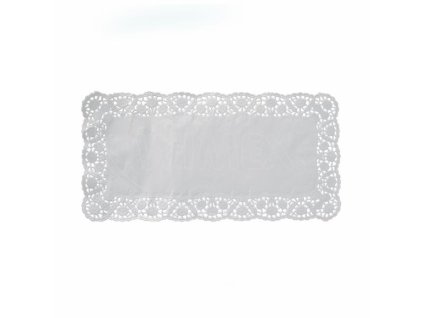 Dekoračná krajka (PAP) hranatá biela 38 x 25 cm [100 ks]