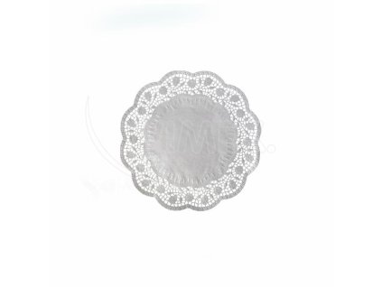 Dekoračná krajka (PAP) okrúhla biela Ø14cm [100 ks]