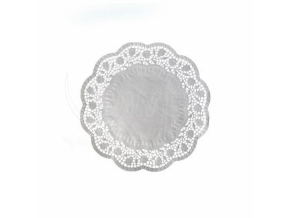 Dekoračná krajka (PAP) okrúhla biela Ø22cm [100 ks]