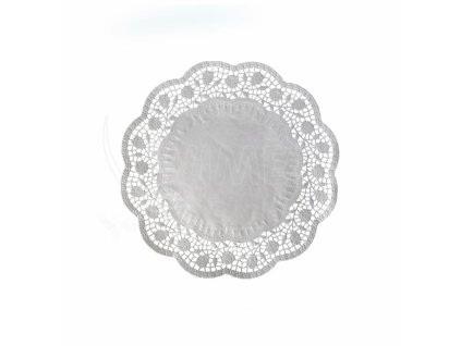Dekoračná krajka (PAP) okrúhla biela Ø24cm [100 ks]